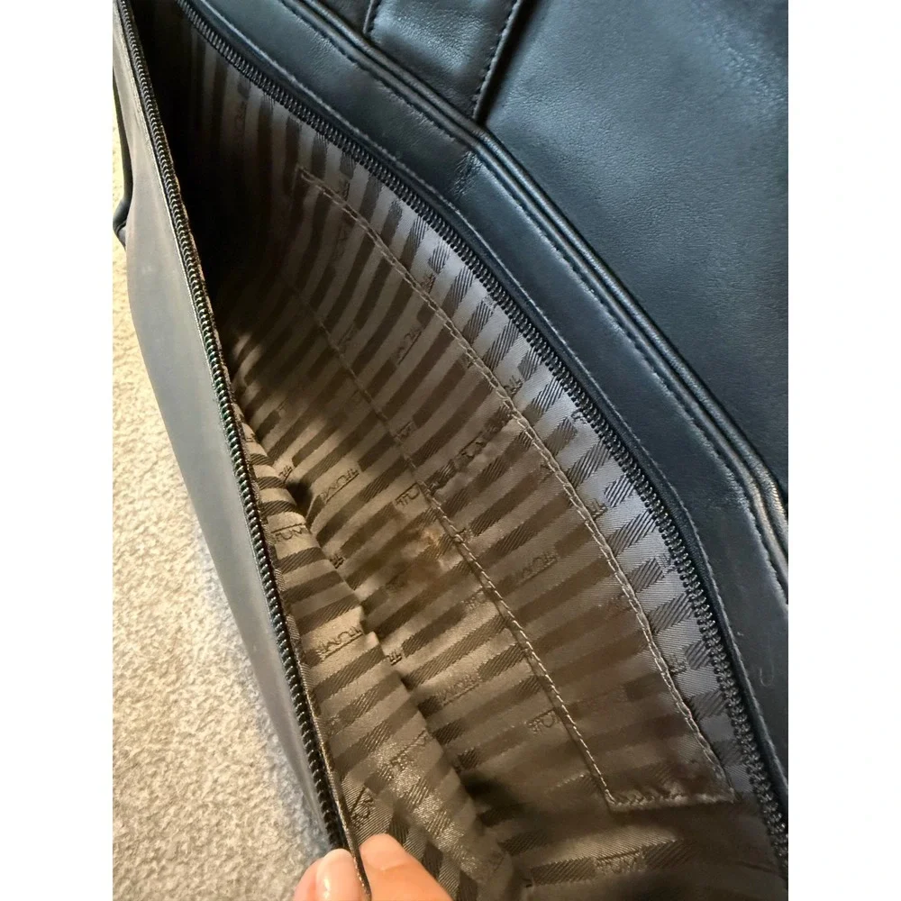 Tumi Alpha Leather Expandable Organizer Briefcase Black 96011D4 Laptop Bag Mens
